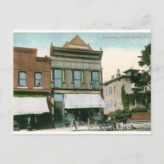 Broadway, South Amboy, NJ 1910 Briefkaart (Voorkant)