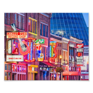 Broadway Street Downtown Nashville Tennessee Foto Afdruk