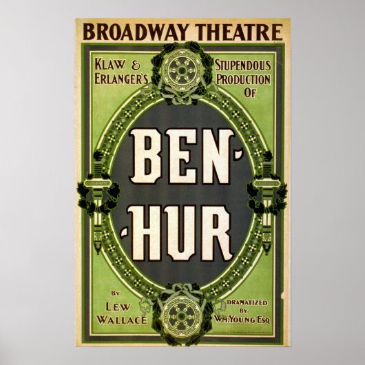  Broadway Theater Ben Hur Play Poster (Voorkant)