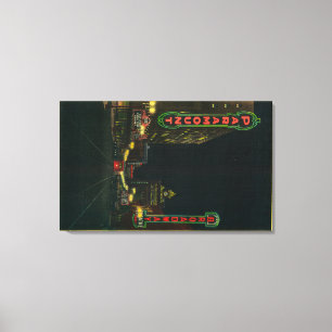 Broadway Theater in Portland op Main Street Canvas Afdruk