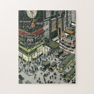 Broadway, Times Square, straten van New York 's na Legpuzzel