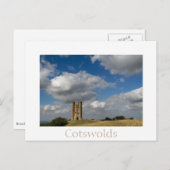 Broadway Tower, Cotswolds carte postale nuages bla (Devant / Derrière)