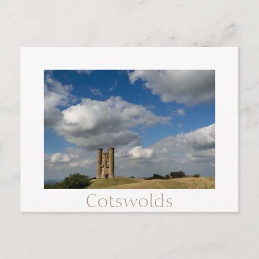 Broadway Tower, Cotswolds carte postale nuages bla (Devant)