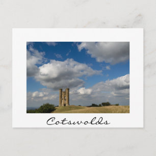 Broadway Tower, Cotswolds White text briefkaart
