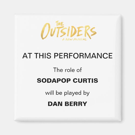 Broadway Understudy aangekondigd Magneet (Voorkant)