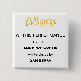 Broadway Understudy aangekondigd Vierkante Button 5,1 Cm