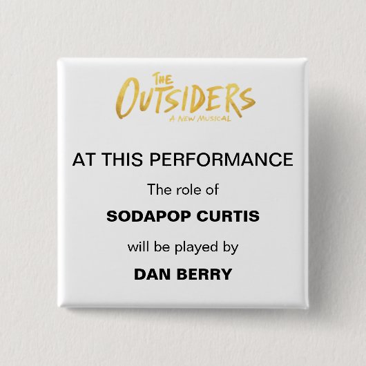 Broadway Understudy aangekondigd Vierkante Button 5,1 Cm (Voorkant)