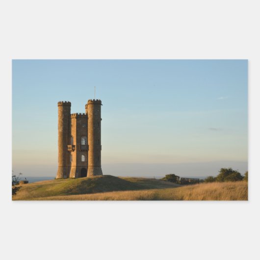 Broadwaytoren in de Cotswolds rechthoek sticker (Voorkant)