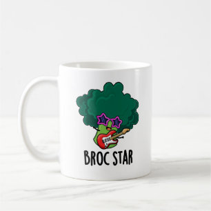 Broc Star Funny Brocolli Rock Star Pun Koffiemok