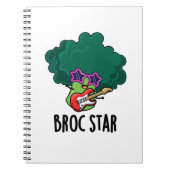 Broc Star Grappige Broccoli Rockster Woordspeling Notitieboek (Voorkant)