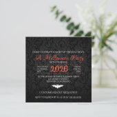 Brocade Bats Halloween Party Invitation (Debout devant)
