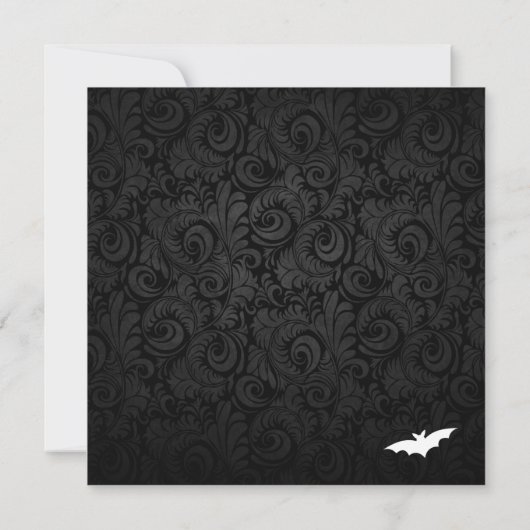 Brocade Bats Halloween Party Invitation (Dos)