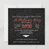 Brocade Bats Halloween Party Invitation (Devant)