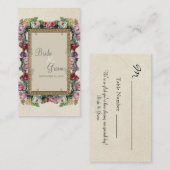 Brocade Or Floral Formal Élégant Cartes de siège (Devant / Derrière)