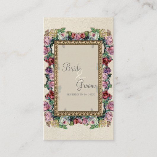 Brocade Or Floral Formal Élégant Cartes de siège (Devant)