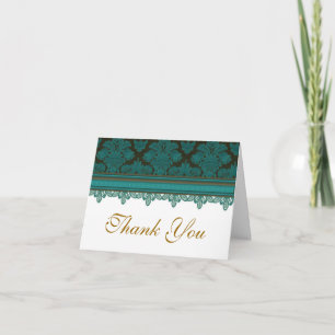 Brocard de dentelle bleue vintage merci