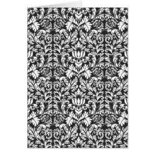 Brocard de dentelle en damas noir et blanc vintage