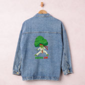 Brocco Lee Fun Vegetarian Karate Broccoli Vegetabl Denim Jacket (Hangar)