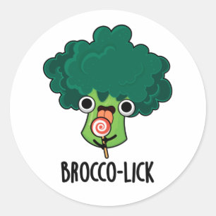 Brocco lick Grappige Veggie Broccoli Pun Ronde Sticker