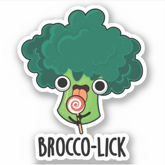 Brocco lick Grappige Veggie Broccoli Pun Sticker (Voorkant)