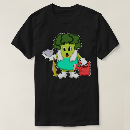Broccoli als boer met water t-shirt (Design voorkant)