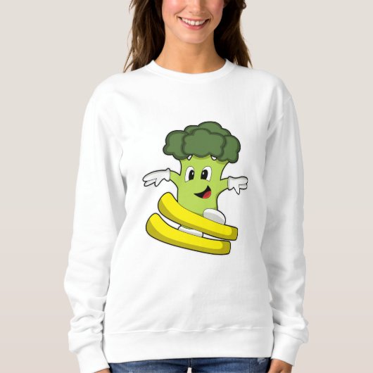 Broccoli als Skiloper met Ski Trui (Voorkant)