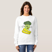 Broccoli als Skiloper met Ski Trui (Voorkant volledig)