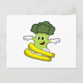 Broccoli as Skier with Ski Briefkaart (Voorkant)