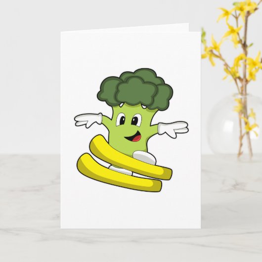 Broccoli as Skier with Ski Kaart (Gele Bloem)