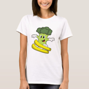 Broccoli as Skier with Ski T-shirt