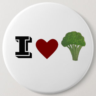 Broccoli badge, broch ronde button 6,0 cm