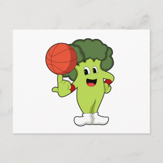 Broccoli bij Basketbalsporten Briefkaart (Voorkant)