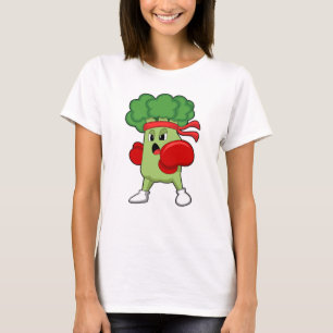 Broccoli bij Boxing met Boxing-handschoenen T-shirt
