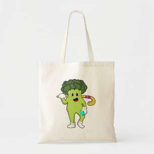 Broccoli bij Hockey met Hockey bat Tote Bag