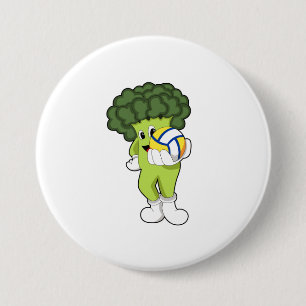 Broccoli bij Volleybalsport Ronde Button 7,6 Cm