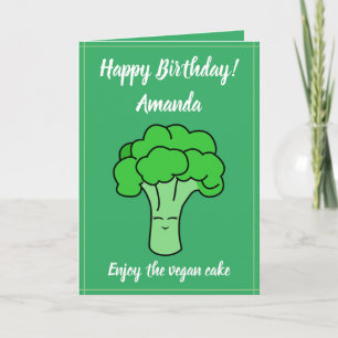 Broccoli Birthday, grappig Kawaii Kaart