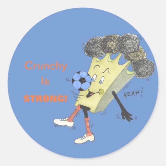'Broccoli Bruno' Glanzende ronde Sticker (Voorkant)