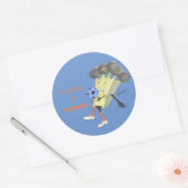 'Broccoli Bruno' Glanzende ronde Sticker (Envelop)