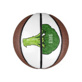 Broccoli cartoon illustratie basketbal (Verticaal)