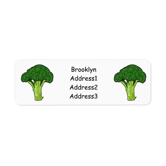 Broccoli cartoon illustratie etiket (Voorkant)