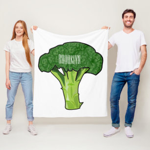 Broccoli cartoon illustratie fleece deken