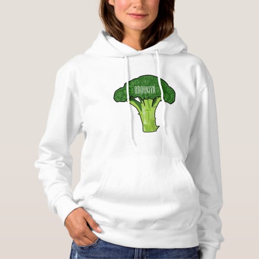 Broccoli cartoon illustratie hoodie (Voorkant)