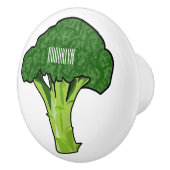 Broccoli cartoon illustratie keramische knop (Rechts)