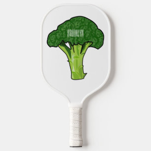 Broccoli cartoon illustratie pickleball paddle