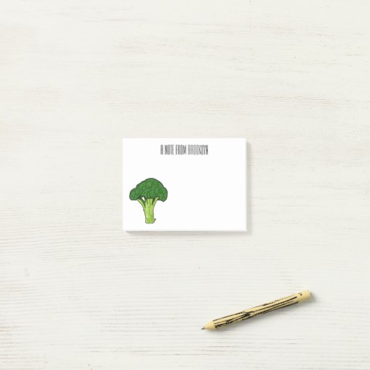 Broccoli cartoon illustratie post-it® notes (Op bureau)