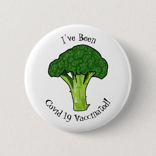 Broccoli cartoon illustratie ronde button 5,7 cm