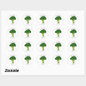 Broccoli cartoon illustratie ronde sticker (Vel)
