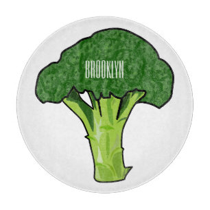 Broccoli cartoon illustratie snijplank
