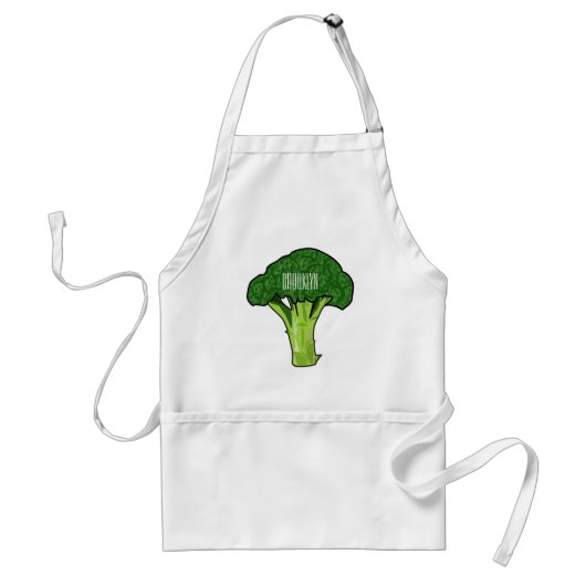 Broccoli cartoon illustratie standaard schort (Voorkant)