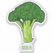 Broccoli cartoon illustratie sticker (Voorkant)